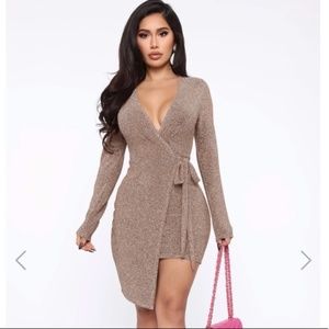 Metallic MIDI Dress (Gold)